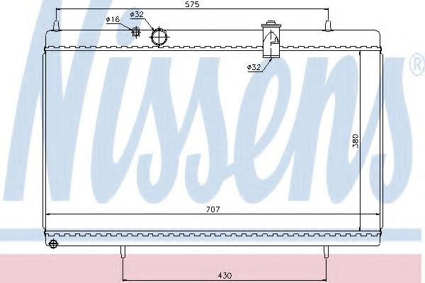 Radiator, racire motor PEUGEOT 407 SW (6E) (2004 - 2016) NISSENS 61271 piesa NOUA
