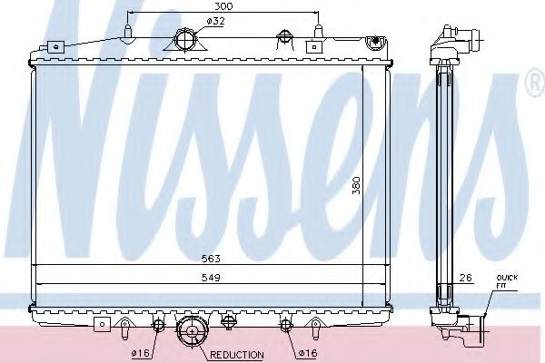 Radiator, racire motor PEUGEOT 607 (9D, 9U) (2000 - 2016) NISSENS 63702 piesa NOUA