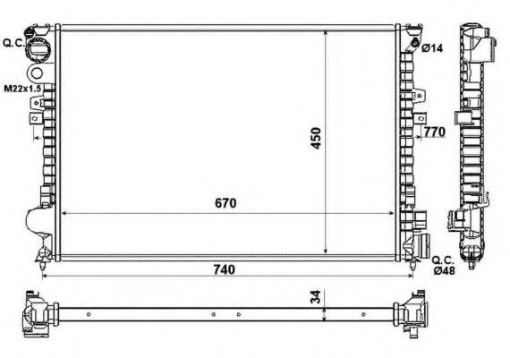 Radiator, racire motor PEUGEOT 806 (221) (1994 - 2002) NRF 58993 piesa NOUA