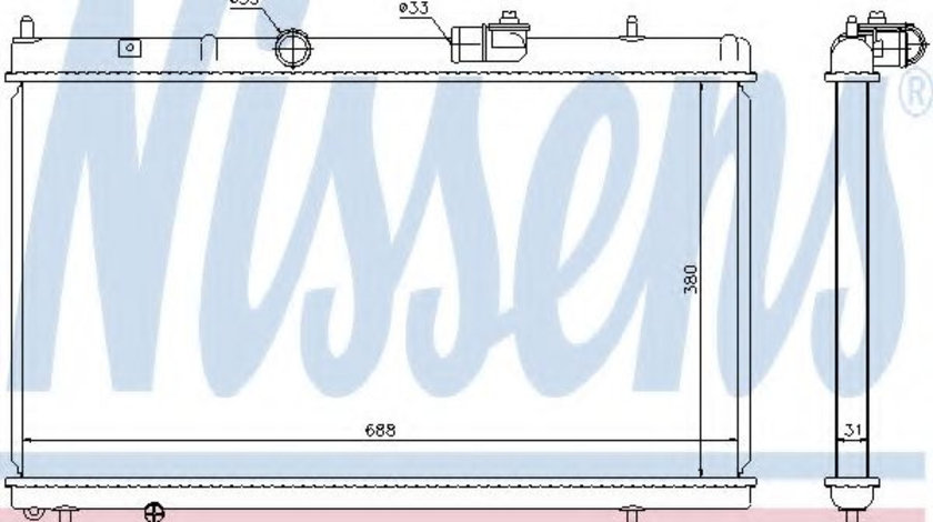 Radiator, racire motor PEUGEOT 807 (E) (2002 - 2016) NISSENS 636013 piesa NOUA