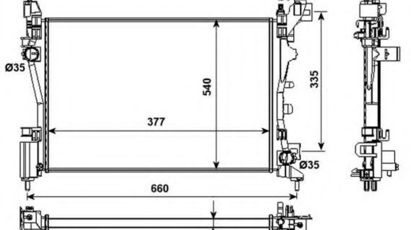 Radiator, racire motor PEUGEOT BIPPER Tepee (2008 - 2016) NRF 53981 piesa NOUA