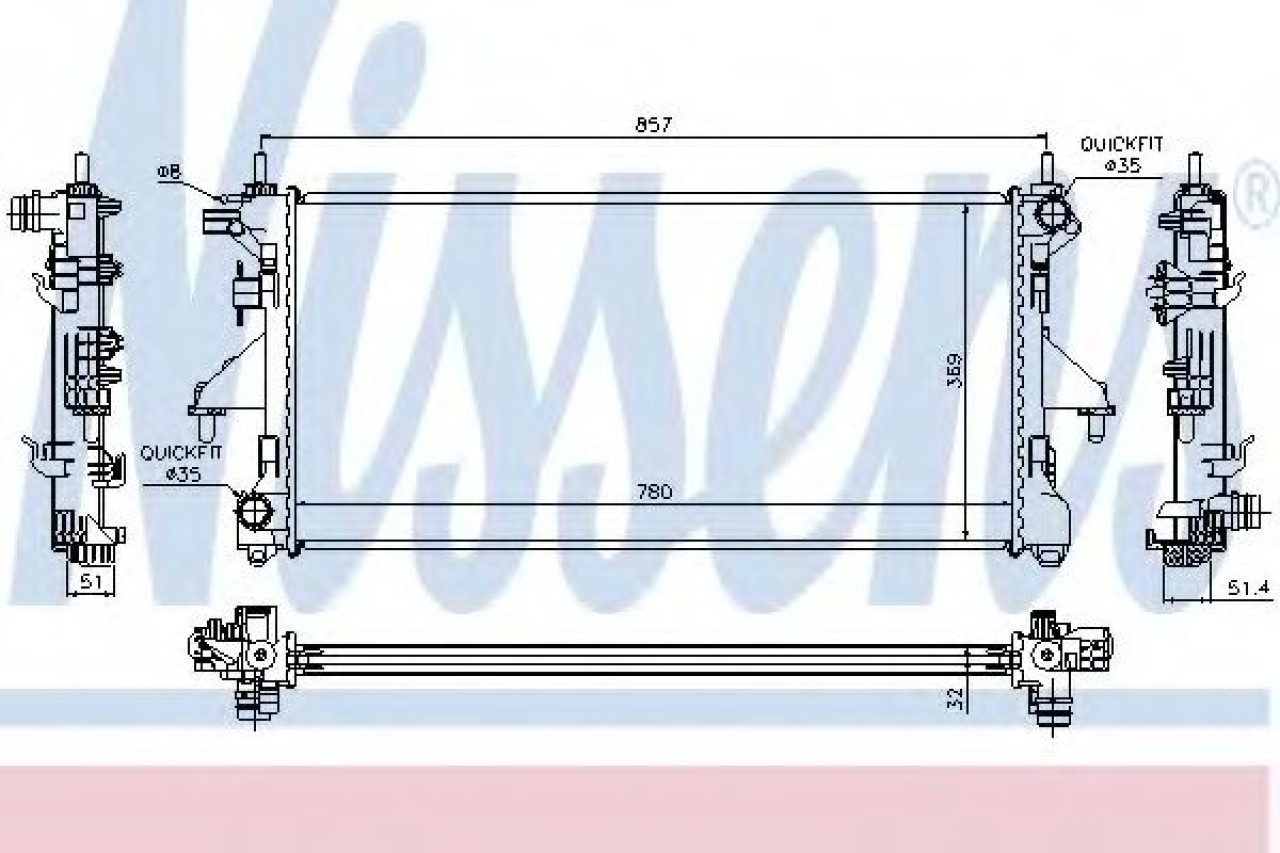 Radiator, racire motor PEUGEOT BOXER bus (2006 - 2016) NISSENS 63555A piesa NOUA