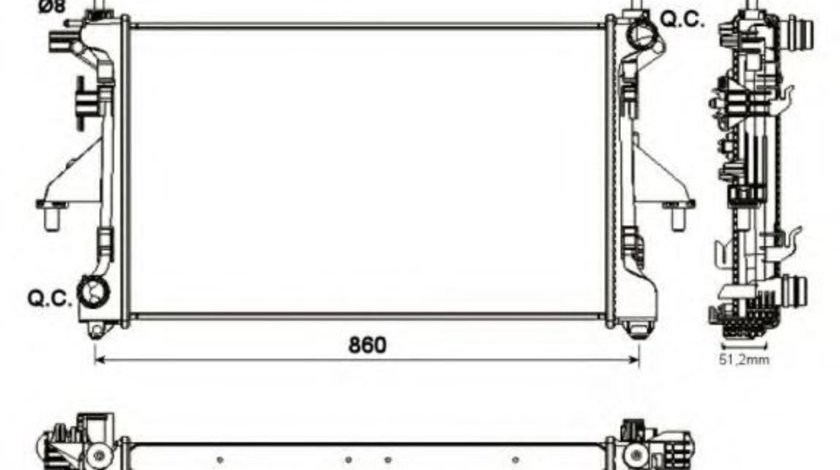 Radiator, racire motor PEUGEOT BOXER bus (2006 - 2016) NRF 54204 piesa NOUA