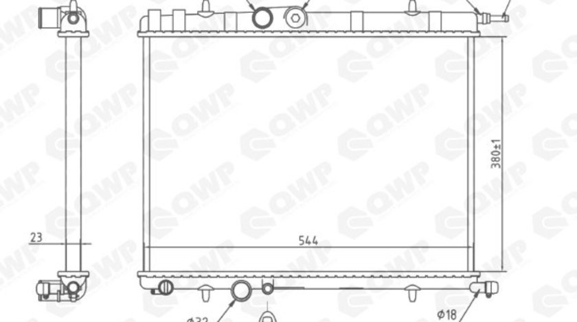 Radiator, racire motor PEUGEOT PARTNER caroserie (5) (1996 - 2012) QWP WRA106 piesa NOUA