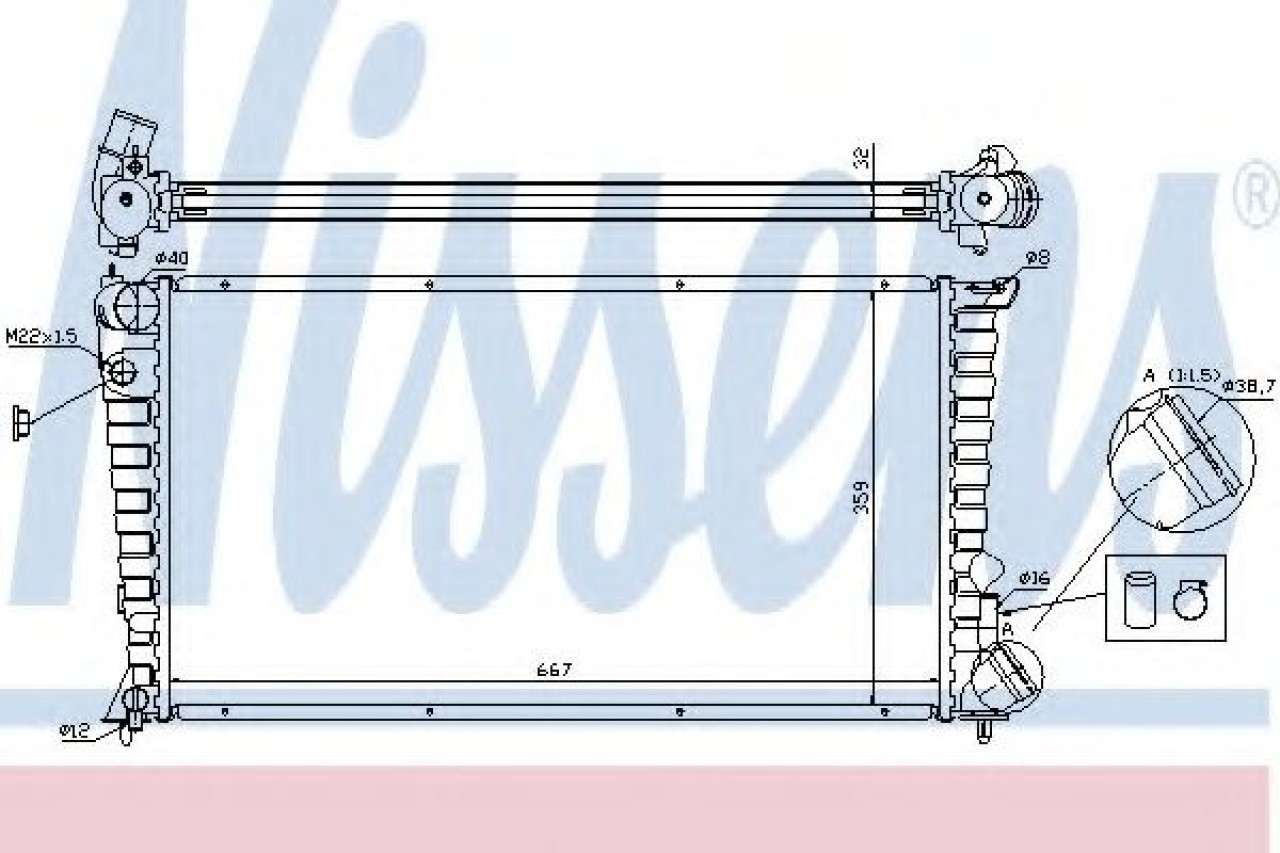 Radiator, racire motor PEUGEOT PARTNER caroserie (5) (1996 - 2012) NISSENS 61326A piesa NOUA