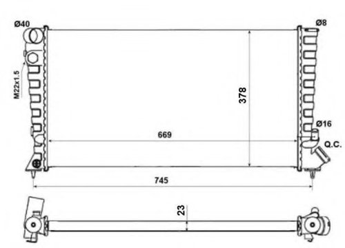 Radiator, racire motor PEUGEOT PARTNER combispace (5F) (1996 - 2012) NRF 58189A piesa NOUA