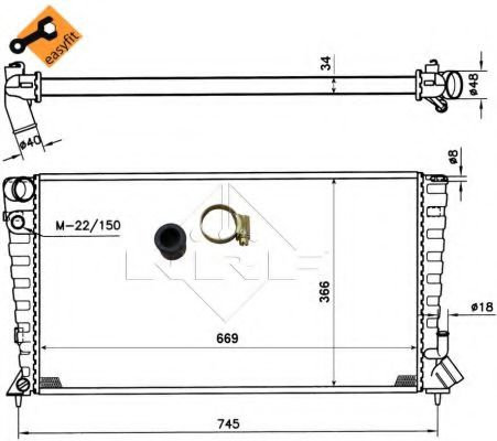 Radiator, racire motor PEUGEOT PARTNER combispace (5F) (1996 - 2012) NRF 509510 piesa NOUA