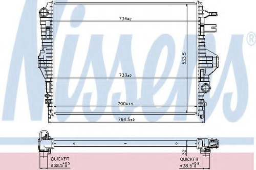 Radiator, racire motor PORSCHE CAYENNE (92A) (2010 - 2016) NISSENS 65297 piesa NOUA