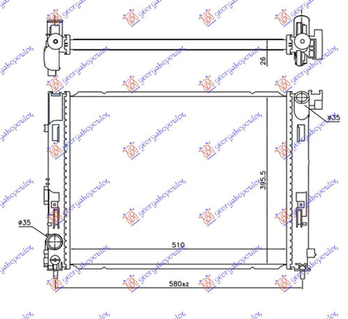 Radiator racire motor Renault Clio 5 1.0 TCe2019-2023 NOU 214105FA0B (510x395x26)