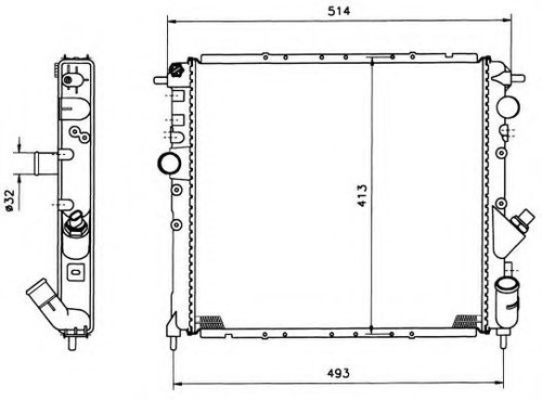 Radiator, racire motor RENAULT CLIO I (B/C57, 5/357) (1990 - 1998) NRF 58784 piesa NOUA