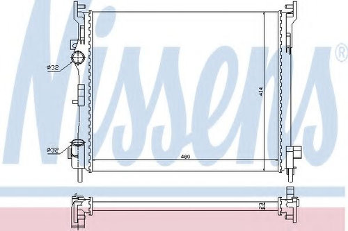 Radiator, racire motor RENAULT CLIO II (BB0/1/2, CB0/1/2) (1998 - 2005) NISSENS 67246 piesa NOUA