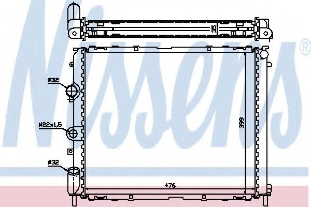 Radiator, racire motor RENAULT CLIO II (BB0/1/2, CB0/1/2) (1998 - 2005) NISSENS 63855A piesa NOUA