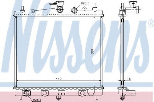Radiator, racire motor RENAULT CLIO III Grandtour (KR0/1) (2008 - 2012) NISSENS 62902A piesa NOUA