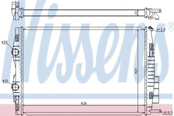 Radiator, racire motor RENAULT GRAND SCENIC II (JM0/1) (2004 - 2016) NISSENS 637633 piesa NOUA