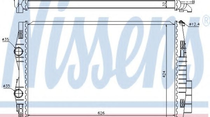 Radiator, racire motor RENAULT GRAND SCENIC II (JM0/1) (2004 - 2016) NISSENS 637633 piesa NOUA