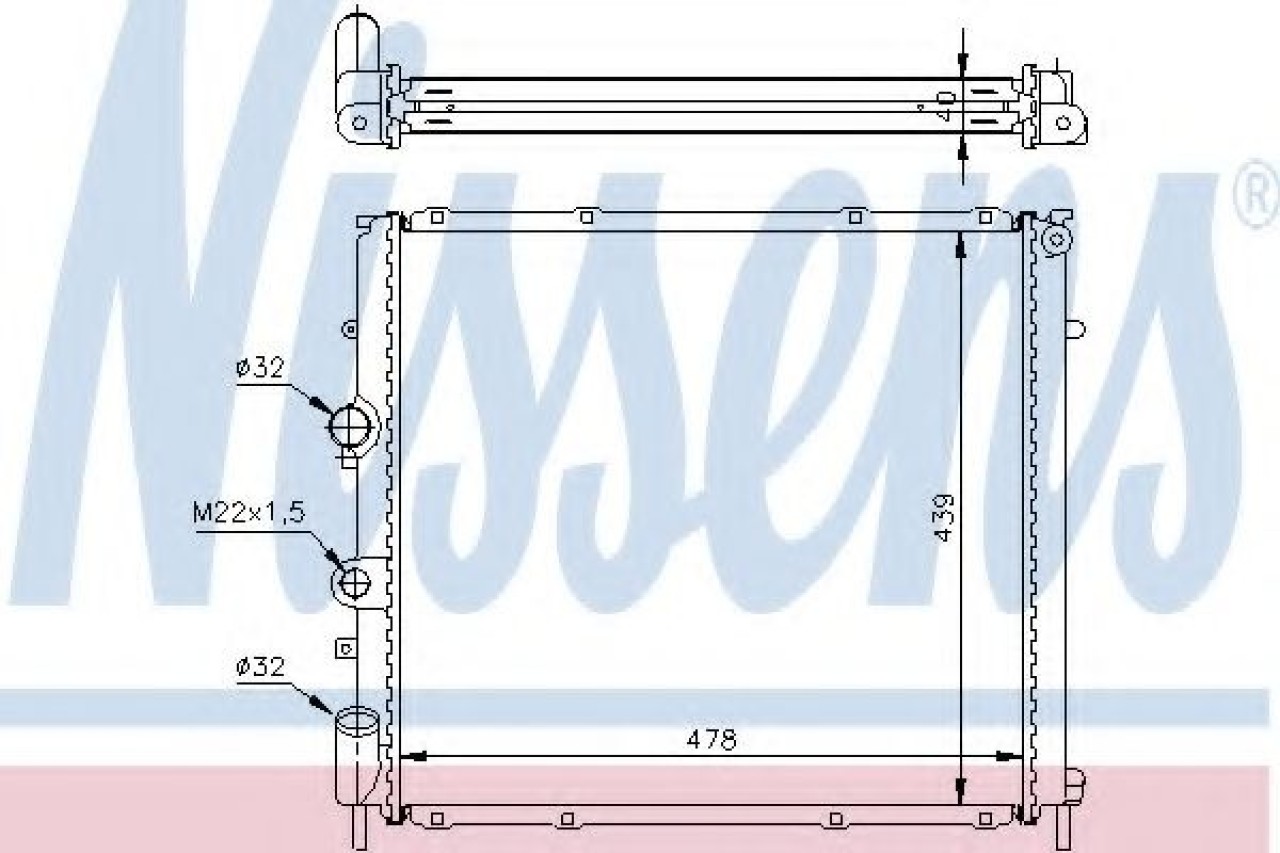 Radiator, racire motor RENAULT KANGOO (KC0/1) (1997 - 2007) NISSENS 63854A piesa NOUA