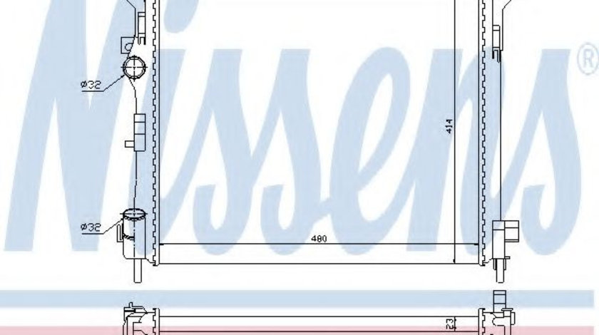Radiator, racire motor RENAULT KANGOO (KC0/1) (1997 - 2007) NISSENS 67246 piesa NOUA