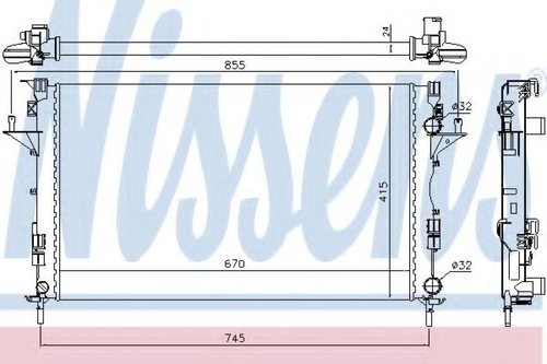 Radiator, racire motor RENAULT LAGUNA II Grandtour (KG0/1) (2001 - 2016) NISSENS 63813 piesa NOUA