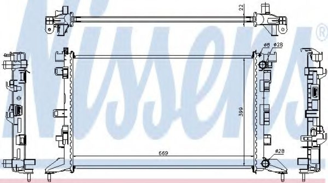 Radiator, racire motor RENAULT LAGUNA III (BT0/1) (2007 - 2016) NISSENS 637602 piesa NOUA