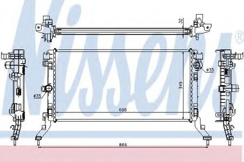 Radiator, racire motor RENAULT LATITUDE (L70) (2010 - 2016) NISSENS 637603 piesa NOUA
