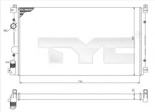 Radiator, racire motor RENAULT MASTER II platou / sasiu (ED/HD/UD) (1998 - 2010) TYC 725-0029 piesa ...