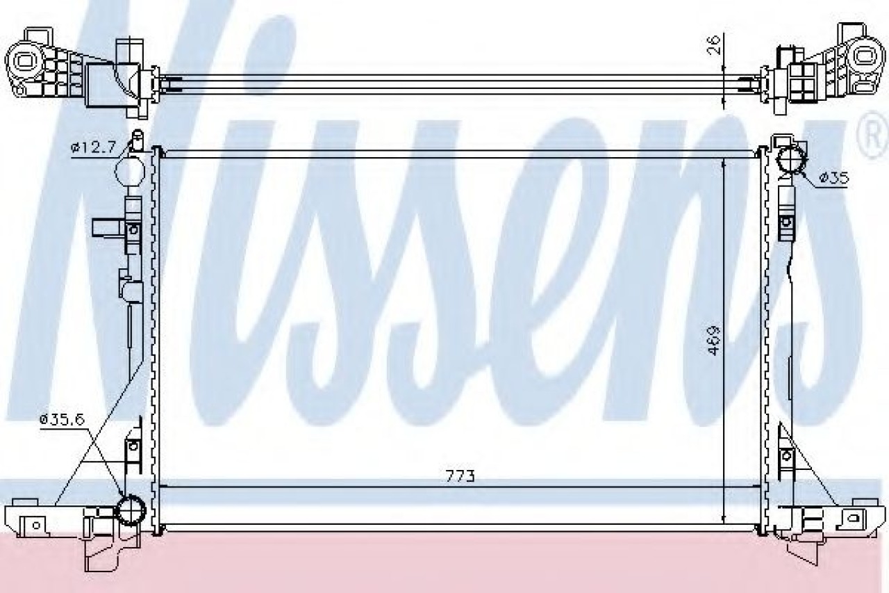 Radiator, racire motor RENAULT MASTER III caroserie (FV) (2010 - 2016) NISSENS 630733 piesa NOUA