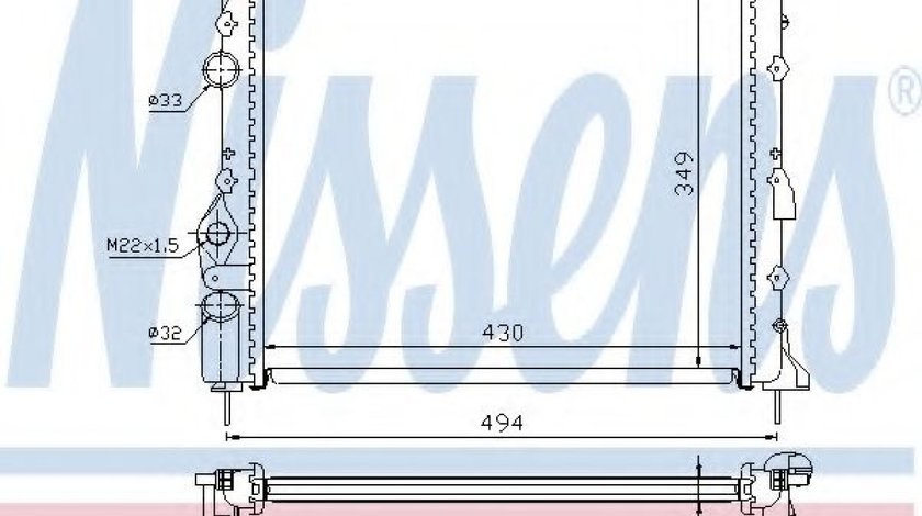 Radiator, racire motor RENAULT MEGANE I Scenic (JA0/1) (1996 - 2001) NISSENS 639371 piesa NOUA