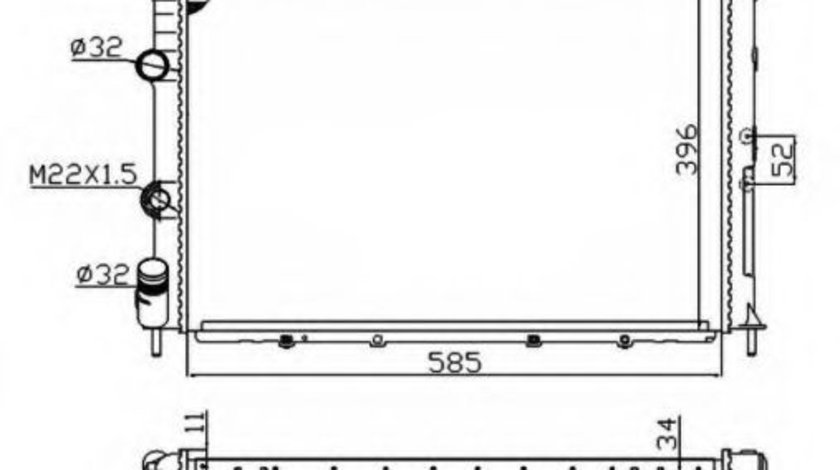 Radiator, racire motor RENAULT MEGANE I Scenic (JA0/1) (1996 - 2001) NRF 509503A piesa NOUA