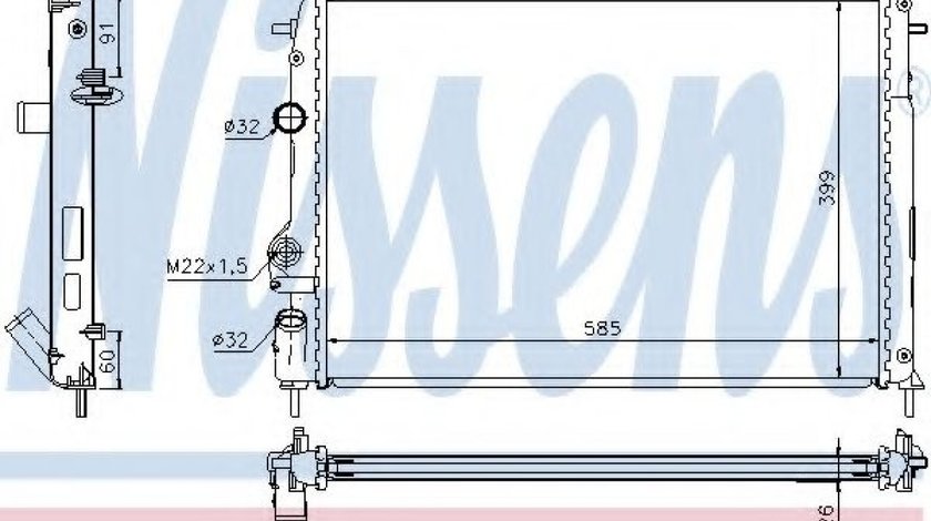 Radiator, racire motor RENAULT MEGANE I Scenic (JA0/1) (1996 - 2001) NISSENS 63896A piesa NOUA