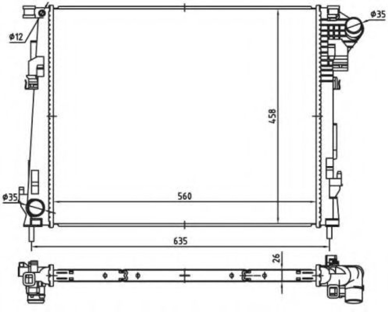 Radiator, racire motor RENAULT TRAFIC II bus (JL) (2001 - 2014) NRF 53966 piesa NOUA