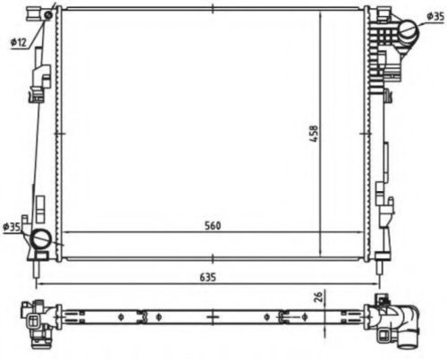 Radiator, racire motor RENAULT TRAFIC II bus (JL) (2001 - 2014) NRF 53966 piesa NOUA