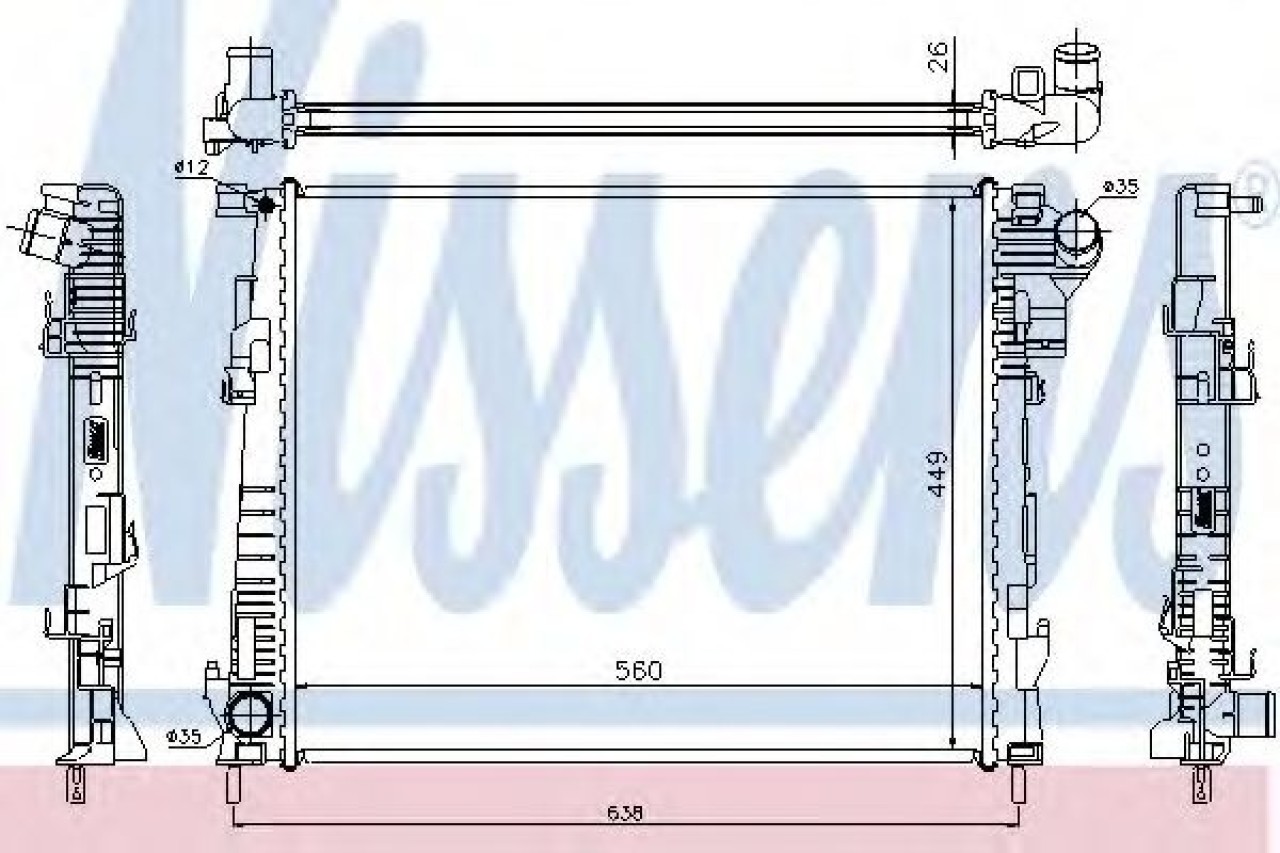 Radiator, racire motor RENAULT TRAFIC II bus (JL) (2001 - 2014) NISSENS 63122 piesa NOUA