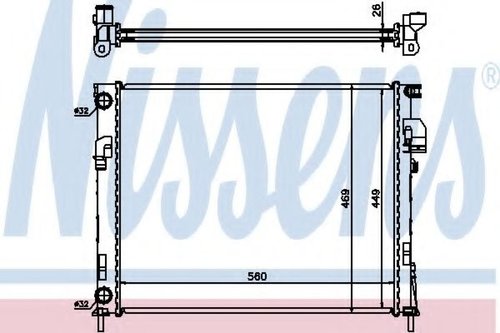 Radiator, racire motor RENAULT TRAFIC II caroserie (FL) (2001 - 2014) NISSENS 63025A piesa NOUA