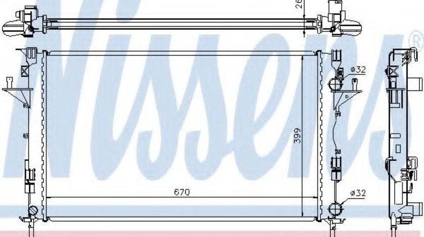 Radiator, racire motor RENAULT VEL SATIS (BJ0) (2002 - 2016) NISSENS 63816A piesa NOUA