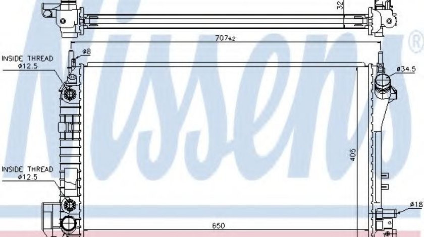 Radiator, racire motor SAAB 9-3 Cabriolet (YS3F) (2003 - 2016) NISSENS 630703 piesa NOUA