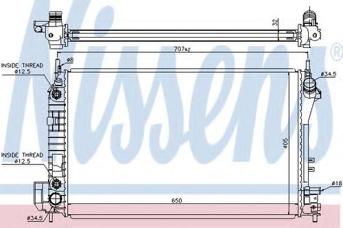 Radiator, racire motor SAAB 9-3 Combi (YS3F) (2005 - 2016) NISSENS 630703 piesa NOUA