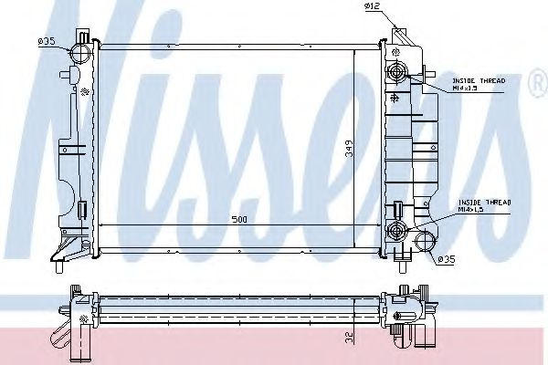 Radiator, racire motor SAAB 9-3 (YS3D) (1998 - 2003) NISSENS 64036A piesa NOUA