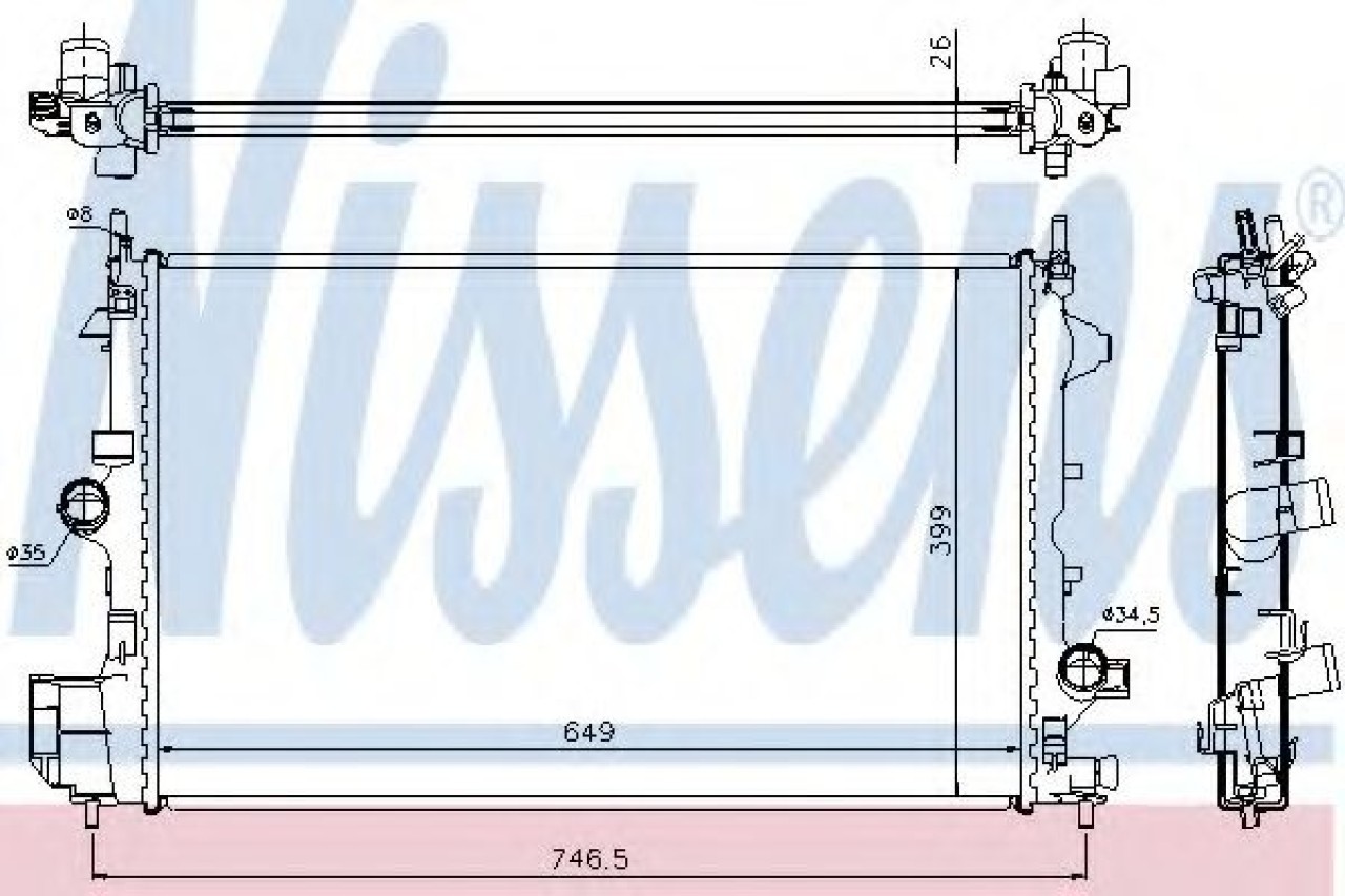 Radiator, racire motor SAAB 9-3 (YS3F) (2002 - 2016) NISSENS 61914A piesa NOUA