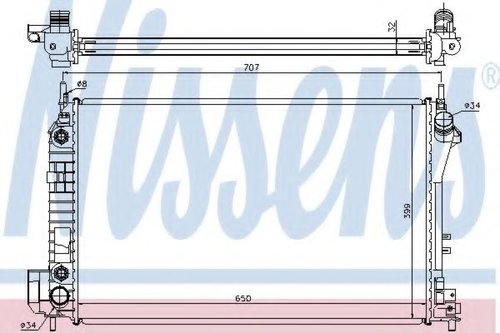 Radiator, racire motor SAAB 9-3 (YS3F) (2002 - 2016) NISSENS 63023A piesa NOUA