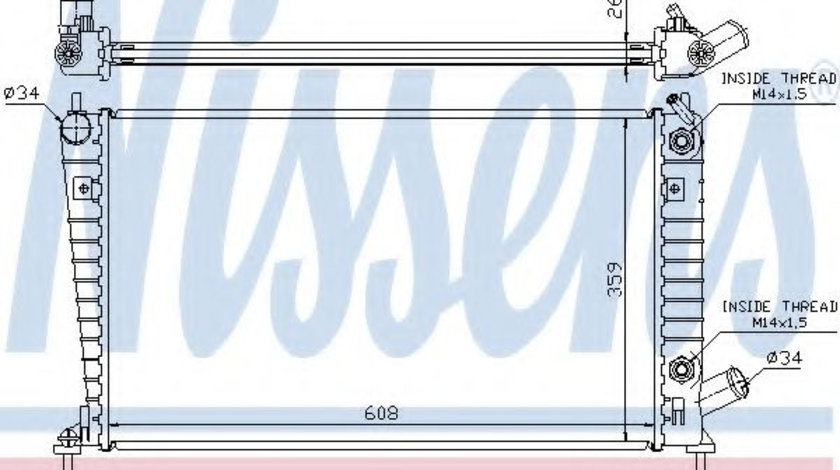Radiator, racire motor SAAB 9-5 (YS3E) (1997 - 2009) NISSENS 68001A piesa NOUA