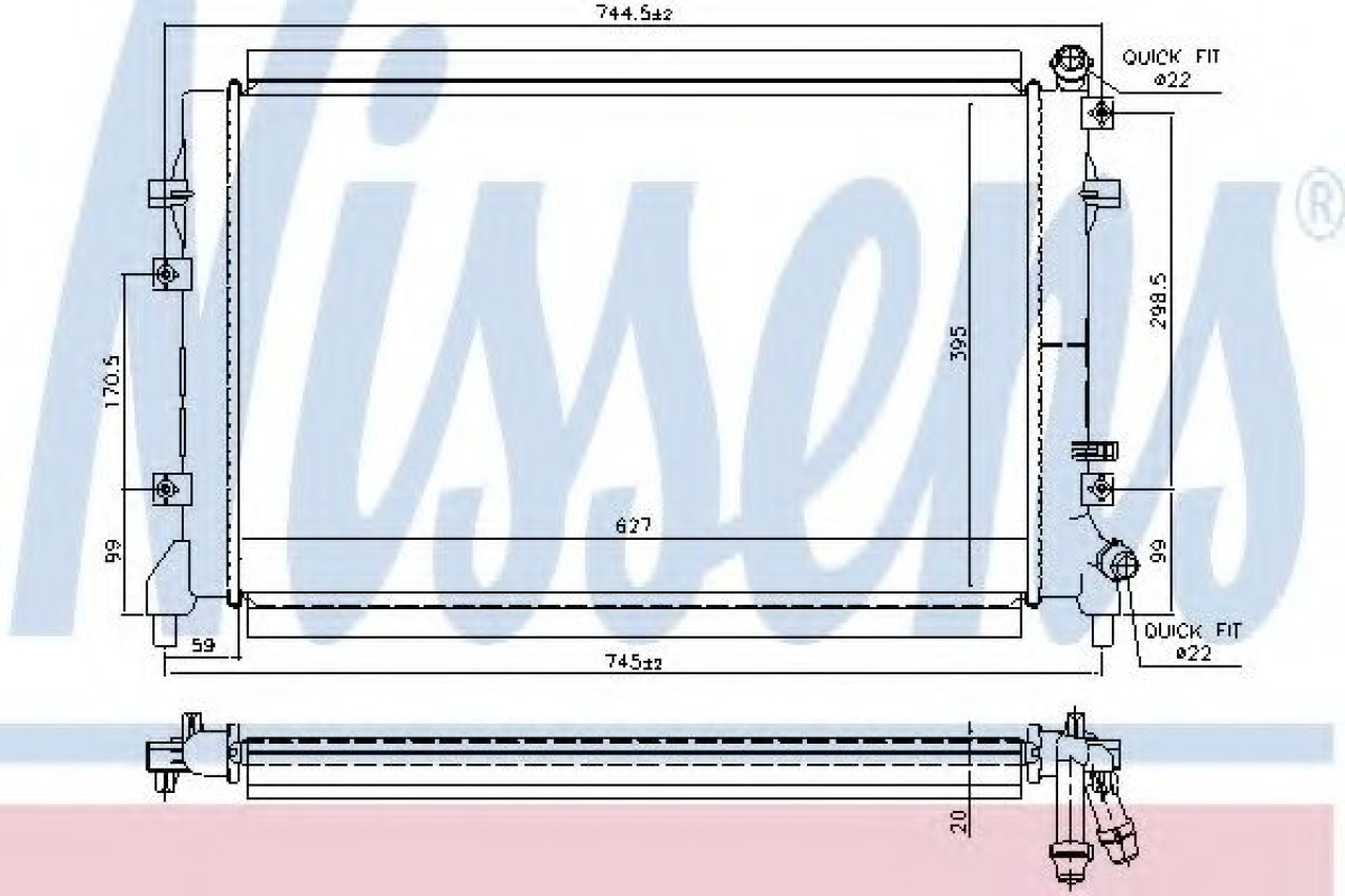 Radiator, racire motor SEAT ALTEA (5P1) (2004 - 2016) NISSENS 65324 piesa NOUA