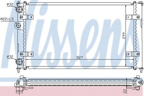 Radiator, racire motor SEAT CORDOBA Vario (6K5) (1996 - 1999) NISSENS 639951 piesa NOUA