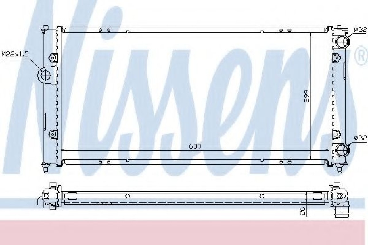 Radiator, racire motor SEAT IBIZA II (6K1) (1993 - 1999) NISSENS 652681 piesa NOUA