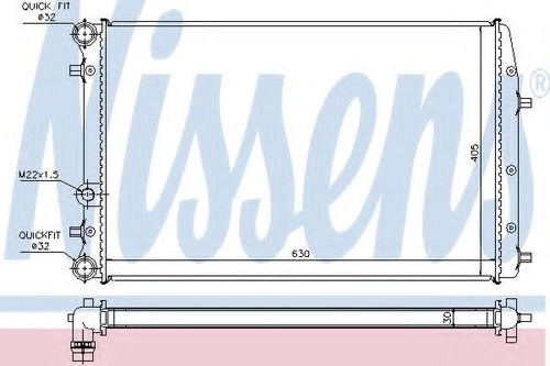Radiator, racire motor SEAT IBIZA IV (6L1) (2002 - 2009) NISSENS 67322 piesa NOUA