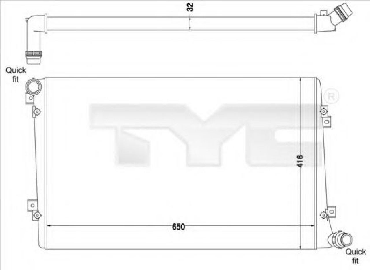 Radiator, racire motor SEAT LEON (1P1) (2005 - 2012) TYC 737-0063-R piesa NOUA