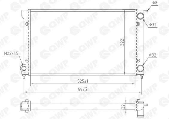 Radiator, racire motor SEAT TOLEDO I (1L) (1991 - 1999) QWP WRA154 piesa NOUA