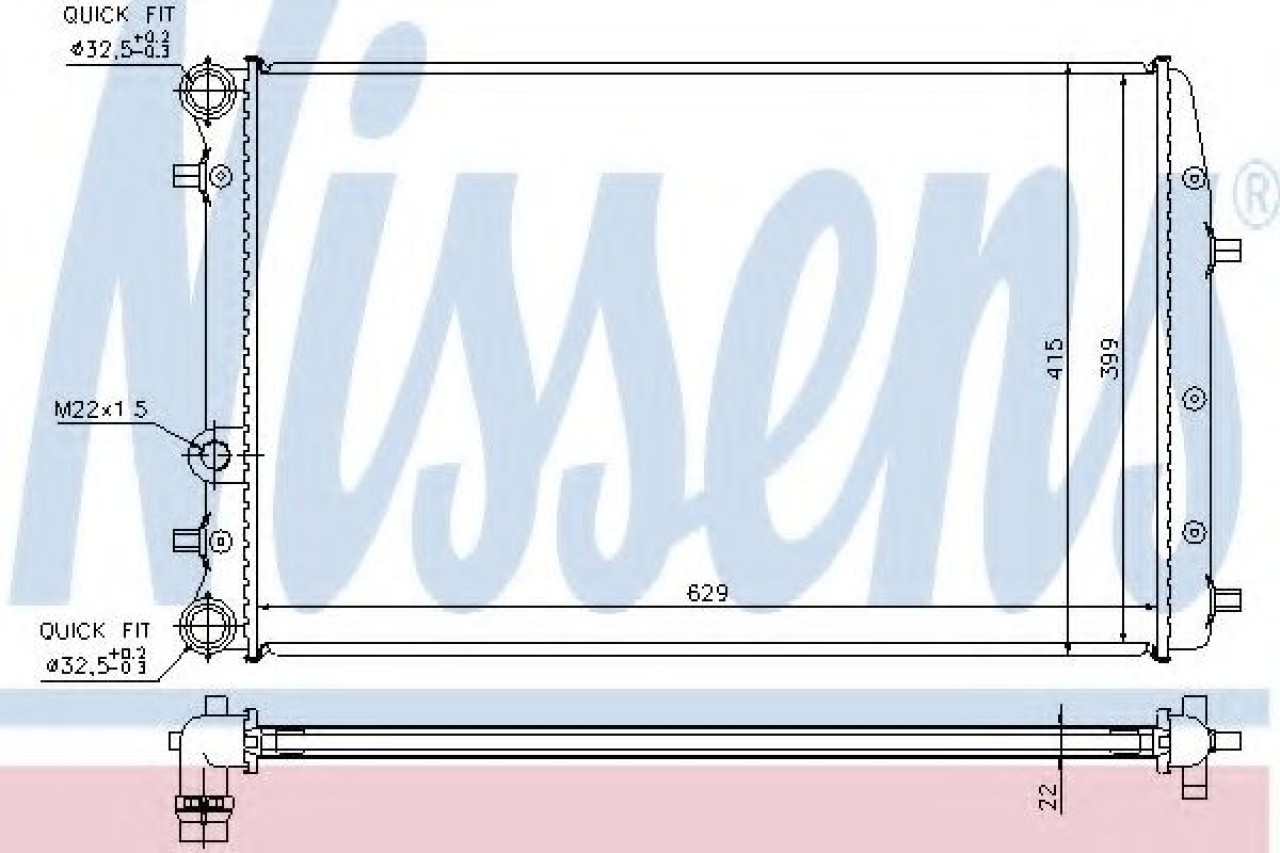 Radiator, racire motor SKODA FABIA I Combi (6Y5) (2000 - 2007) NISSENS 652711 piesa NOUA