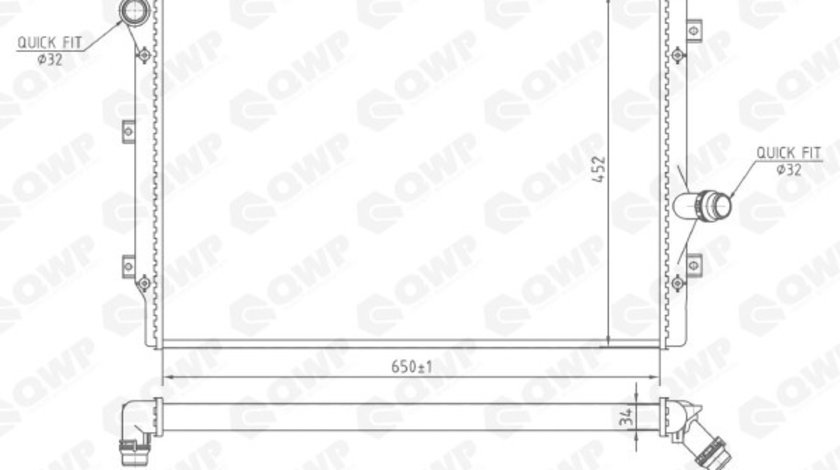 Radiator, racire motor SKODA OCTAVIA II (1Z3) (2004 - 2013) QWP WRA104 piesa NOUA