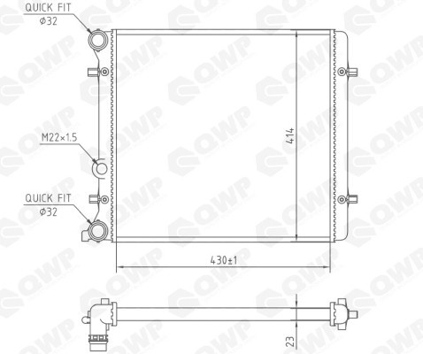 Radiator, racire motor SKODA OCTAVIA II (1Z3) (2004 - 2013) QWP WRA158 piesa NOUA