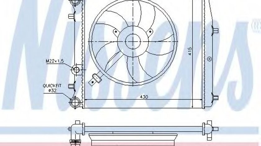 Radiator, racire motor SKODA ROOMSTER Praktik (5J) (2007 - 2015) NISSENS 64103 piesa NOUA